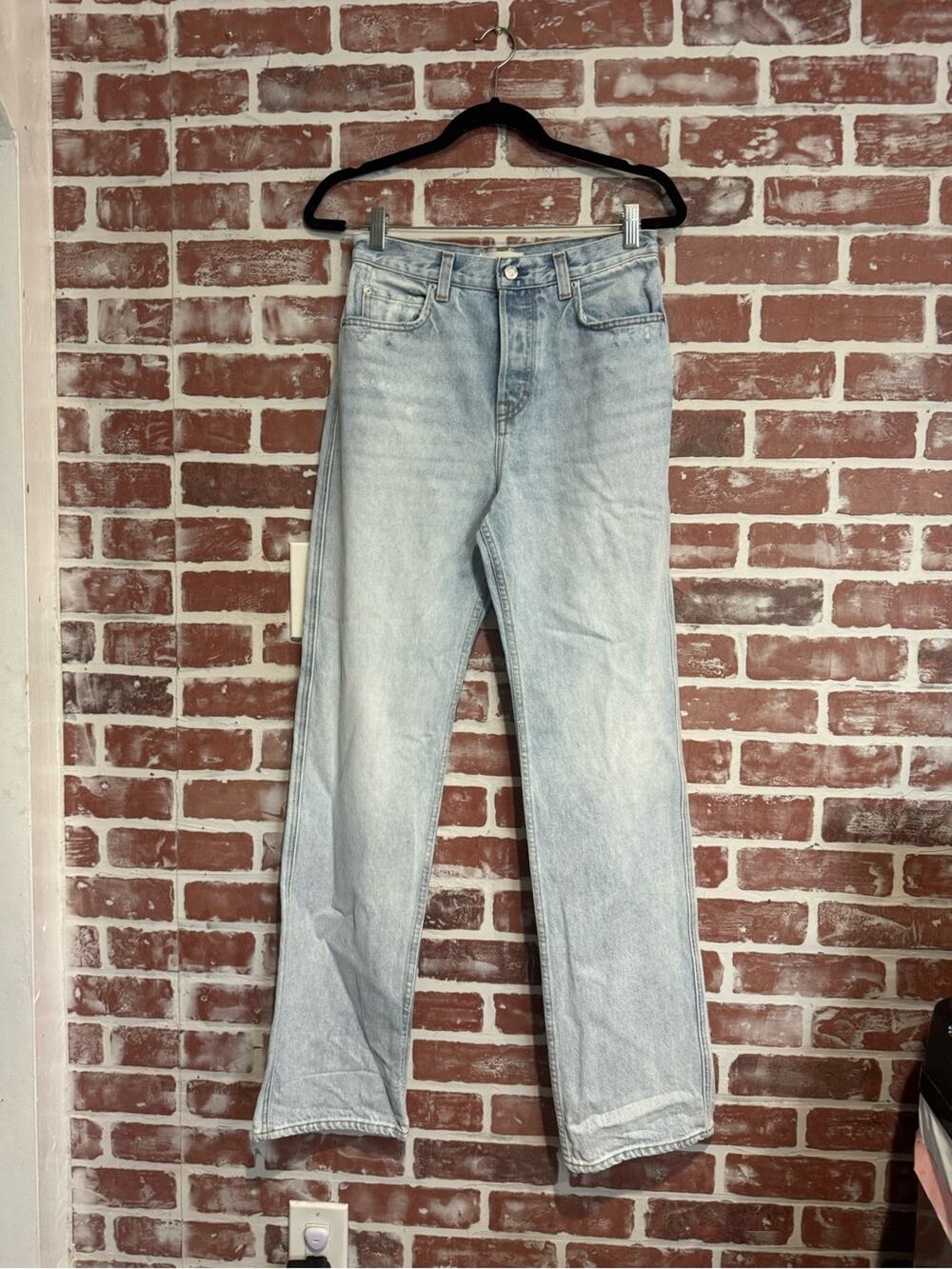 GRLFRND The Graham High Rise Relaxed Straight Distressed Jeans Olympic Blvd 26